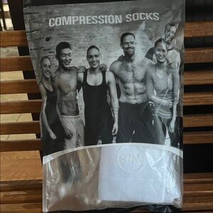 Compression Socks - 3 pair - White, Tan, & Black - One of Each - Unisex - S/M